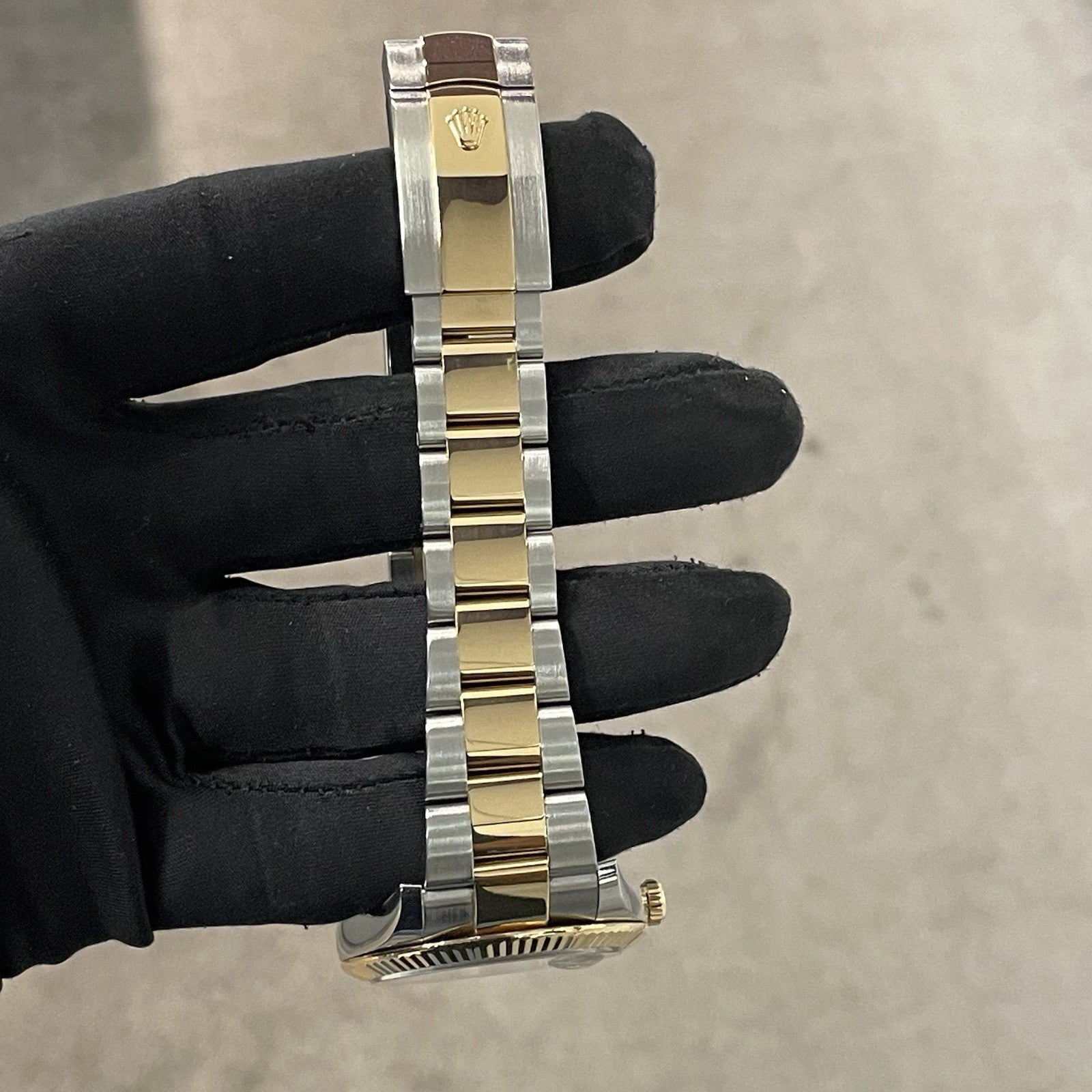 ROLEX DATEJUST 41mm WIMBLEDON DIAL YELLOW GOLD OYSTERSTEEL FLUTED ref: 126333