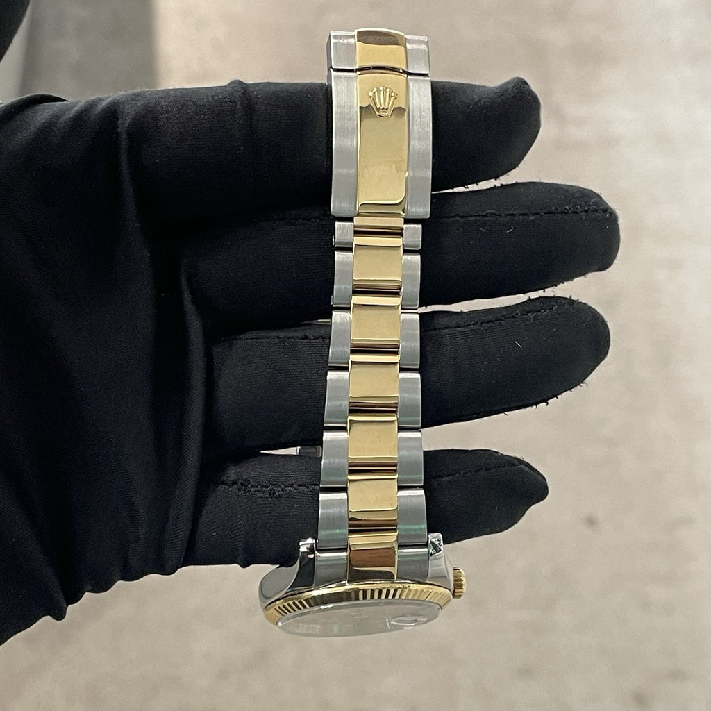 ROLEX DATEJUST 36 CHAMPAGNE ROMAN YELLOW GOLD OYSTERSTEEL FLUTED ref: 116233