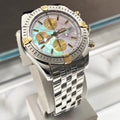 BREITLING CHRONOMAT EVOLUTION 44mm MOP DIAL YELLOW GOLD STAINLESS ref: B13356