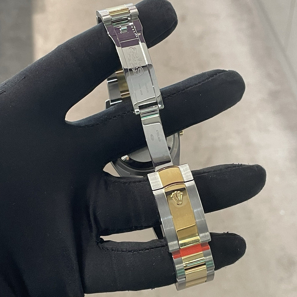 ROLEX DATEJUST 36mm BLACK DIAMOND DIAL YELLOW GOLD OYSTERSTEEL ref: 126203