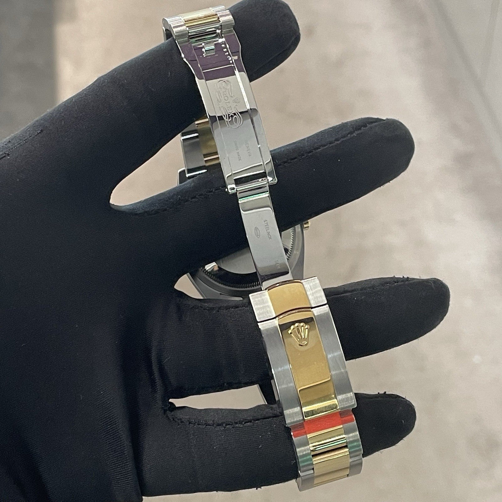 ROLEX DATEJUST 36mm BLACK DIAMOND DIAL YELLOW GOLD OYSTERSTEEL ref: 126203