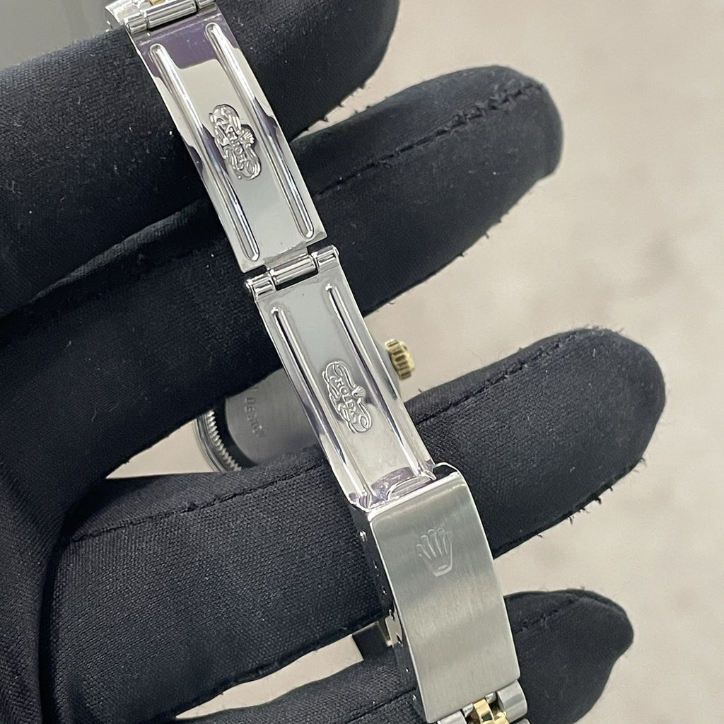 ROLEX LADY-DATEJUST 26mm WHITE ROMAN DIAL DIAMOND BEZEL JUBILEE ref: 69173