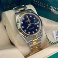 ROLEX DATEJUST 41mm BLACK DIAMOND DIAL YELLOW GOLD STAINLESS FLUTED ref: 126333