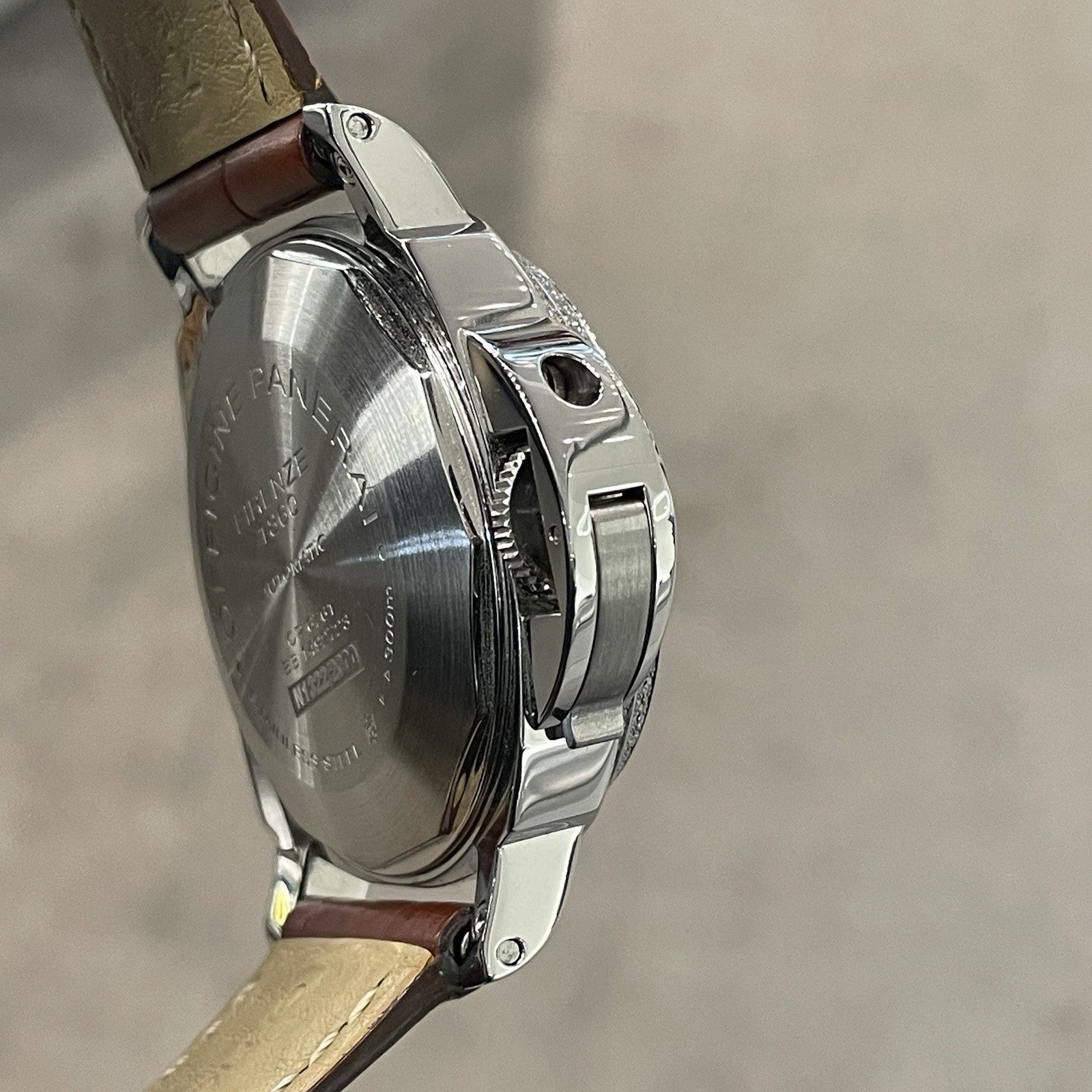 PANERAI LUMINOR GMT 44mm BLACK DIAL BROWN ALLIGATOR DIAMOND BEZEL ref: PAM00088