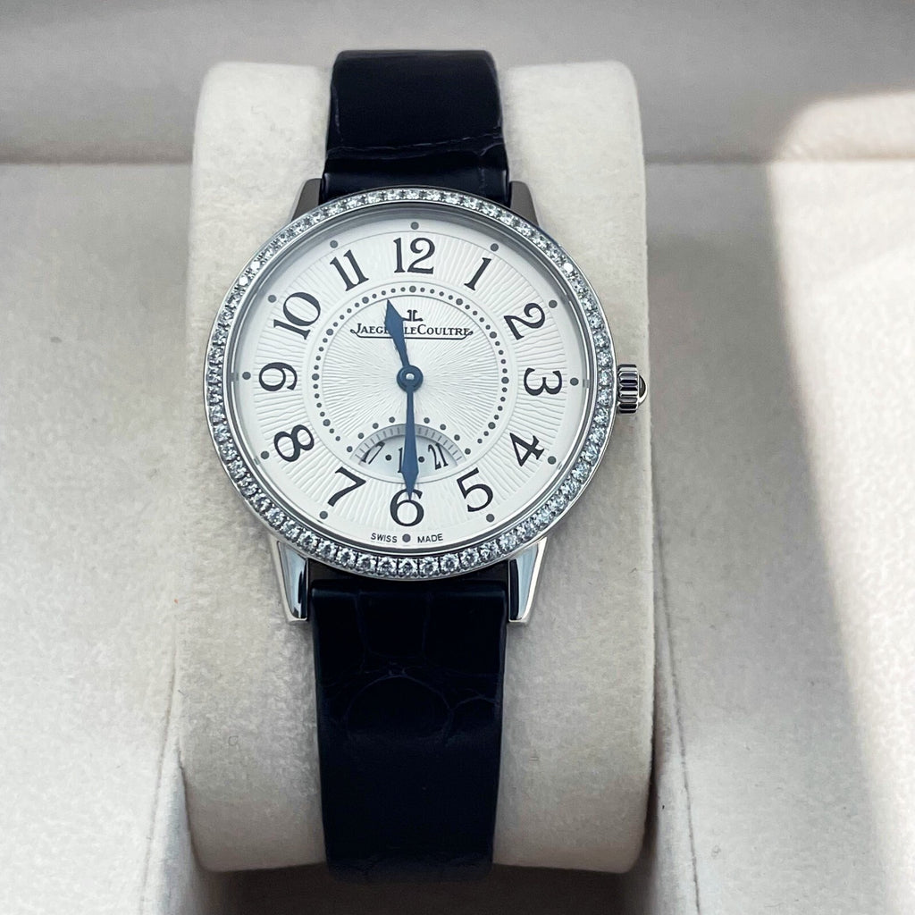 JAEGER-LeCOULTRE RENDEZ-VOUZ 34mm FACTORY DIAMONDS BLACK ALLIGATOR ref: Q3478422