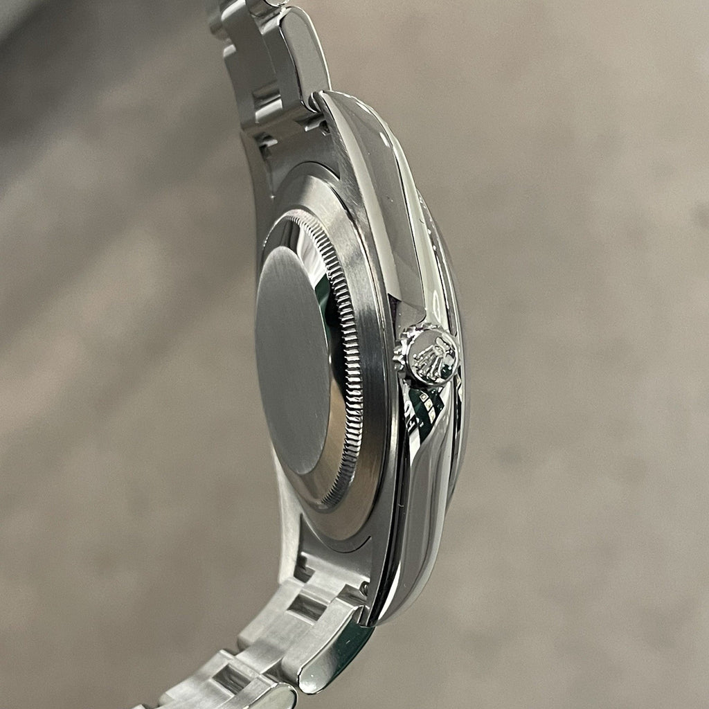 ROLEX DATEJUST 41mm BLUE AZZURO ROMAN DIAL OYSTERSTEEL SMOOTH BEZEL ref: 116300