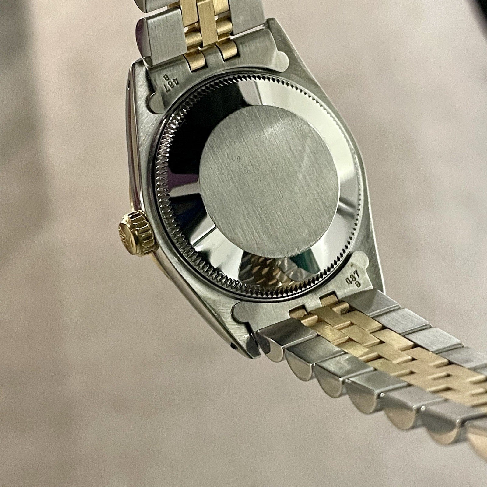 ROLEX DATEJUST 31mm FACTORY GREY JUBILEE DIAMOND DIAL 2-TONE FLUTED ref: 68273