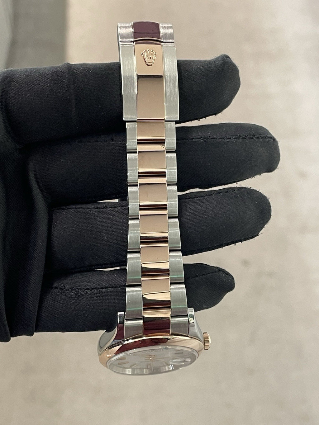 ROLEX DATEJUST 36mm WHITE DIAL ROSE GOLD STAINLESS STEEL ref: 126201