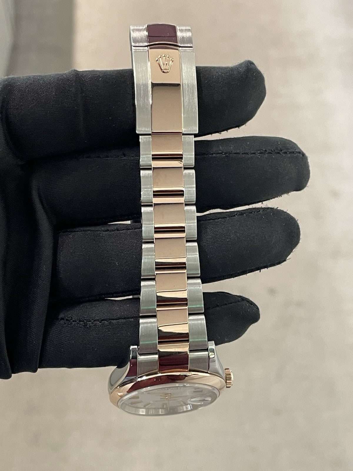 ROLEX DATEJUST 36mm WHITE DIAL ROSE GOLD STAINLESS STEEL ref: 126201