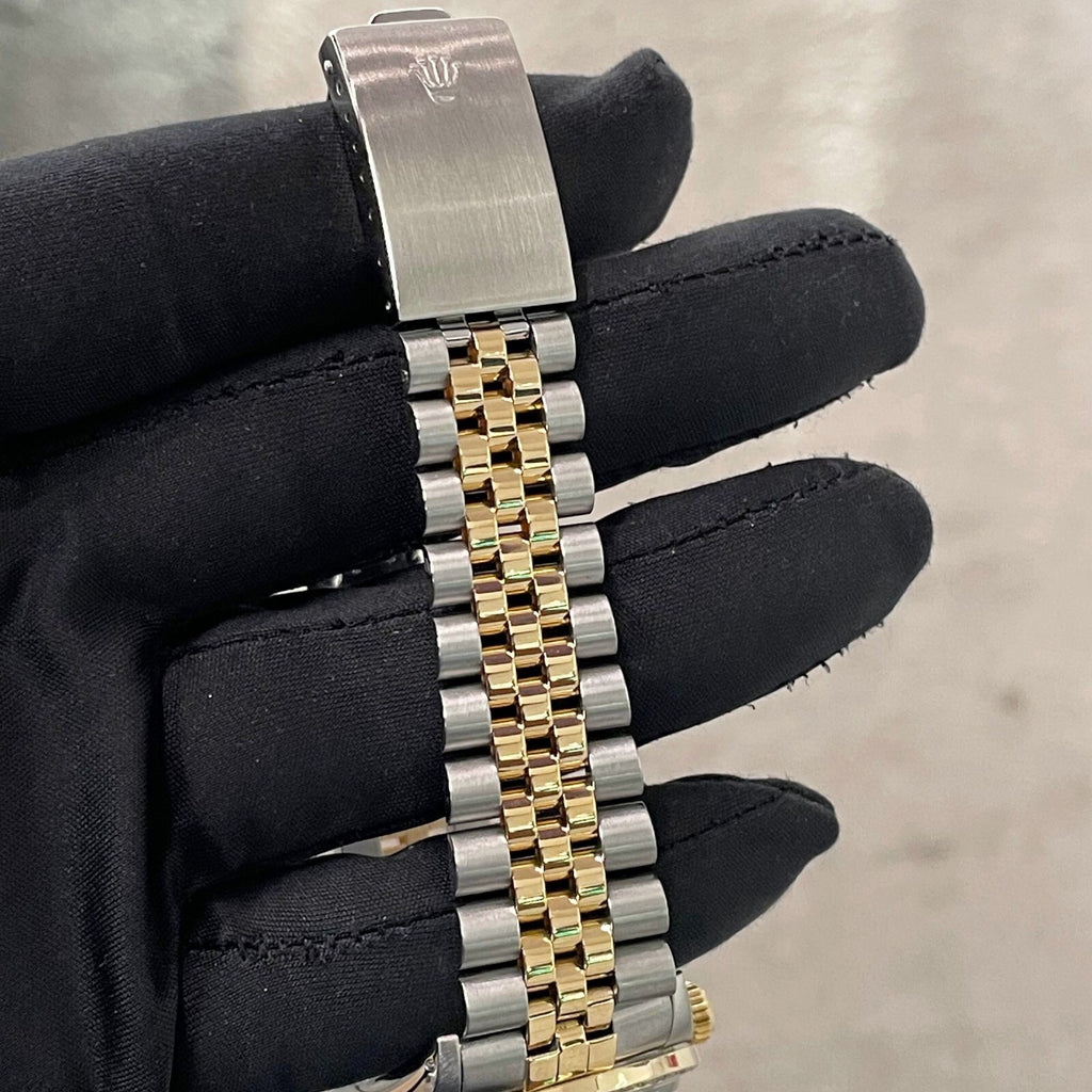 ROLEX DATEJUST 36mm TURQUOISE MOTHER OF PEARL JUBILEE DIAMOND BEZEL ref: 16013