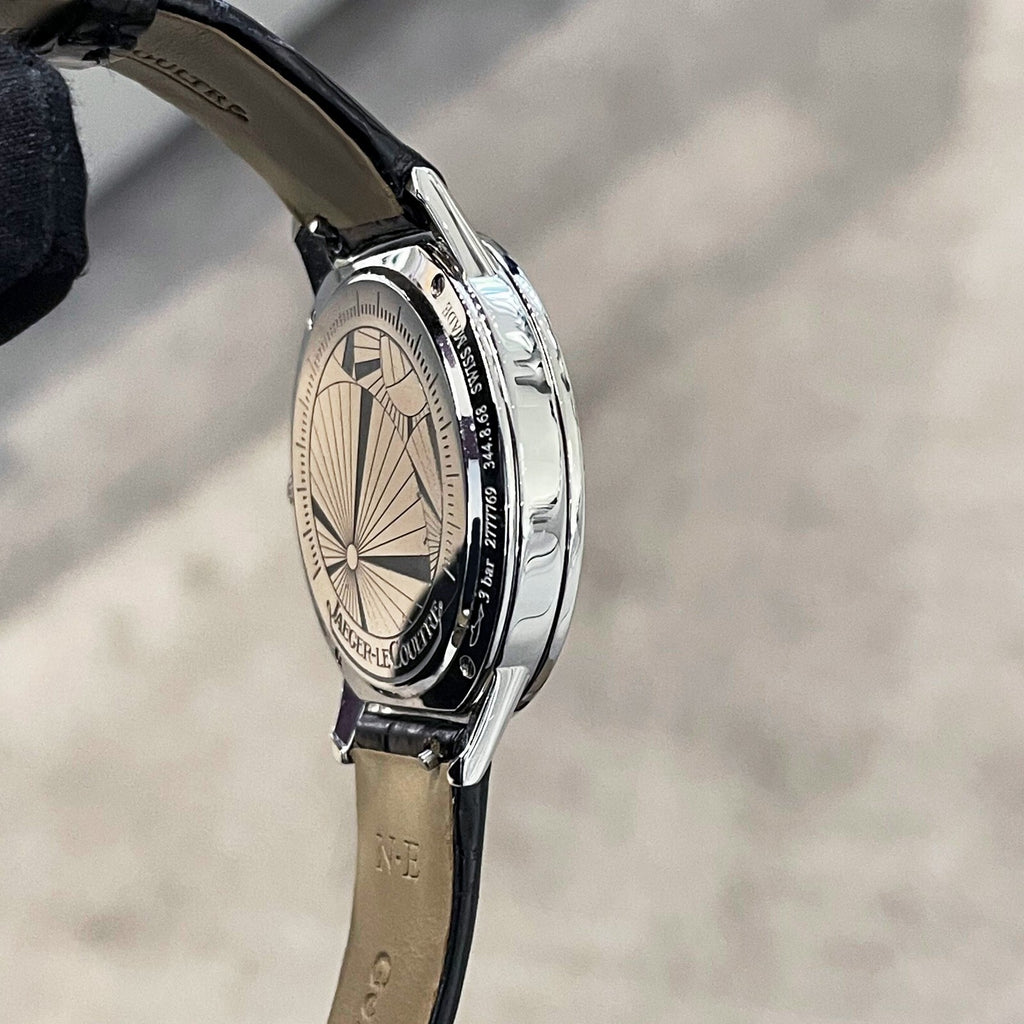 JAEGER-LeCOULTRE RENDEZ-VOUZ 34mm FACTORY DIAMONDS BLACK ALLIGATOR ref: Q3478422