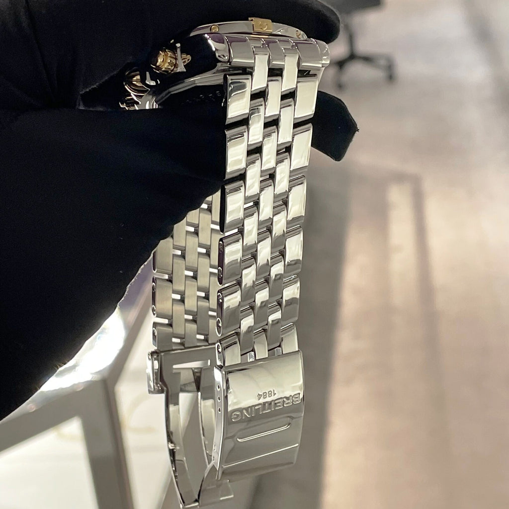 BREITLING CHRONOMAT EVOLUTION 44mm MOP DIAL YELLOW GOLD STAINLESS ref: B13356