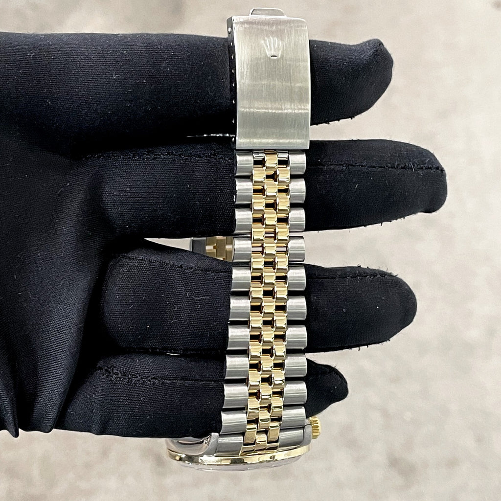 ROLEX DATEJUST 36mm PINK MOTHER OF PEARL 2-TONE JUBILEE DIAMOND BEZEL ref: 16233