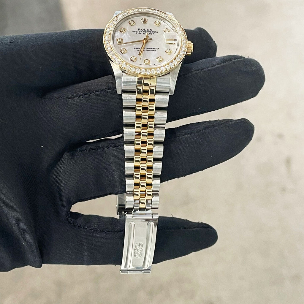 ROLEX DATEJUST 31mm MOTHER OF PEARL 2-TONE JUBILEE DIAMOND BEZEL ref: 68273