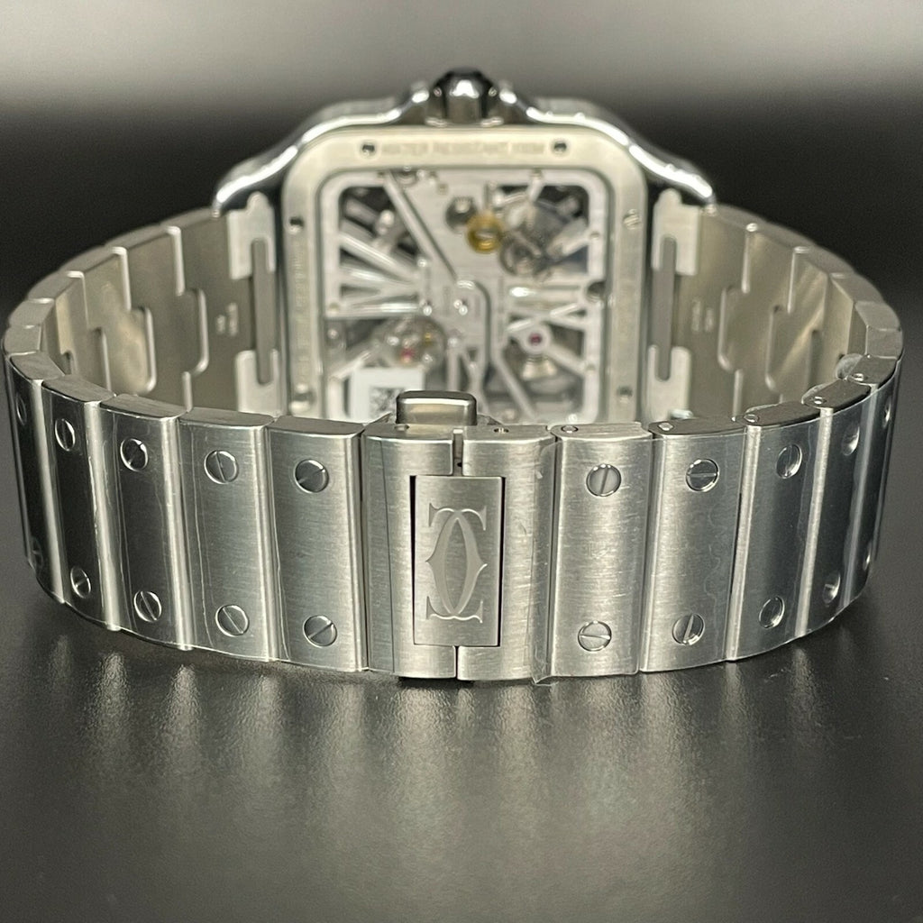 CARTIER SANTOS LARGE SKELETON ICED-OUT CASE ref: WHSA0015