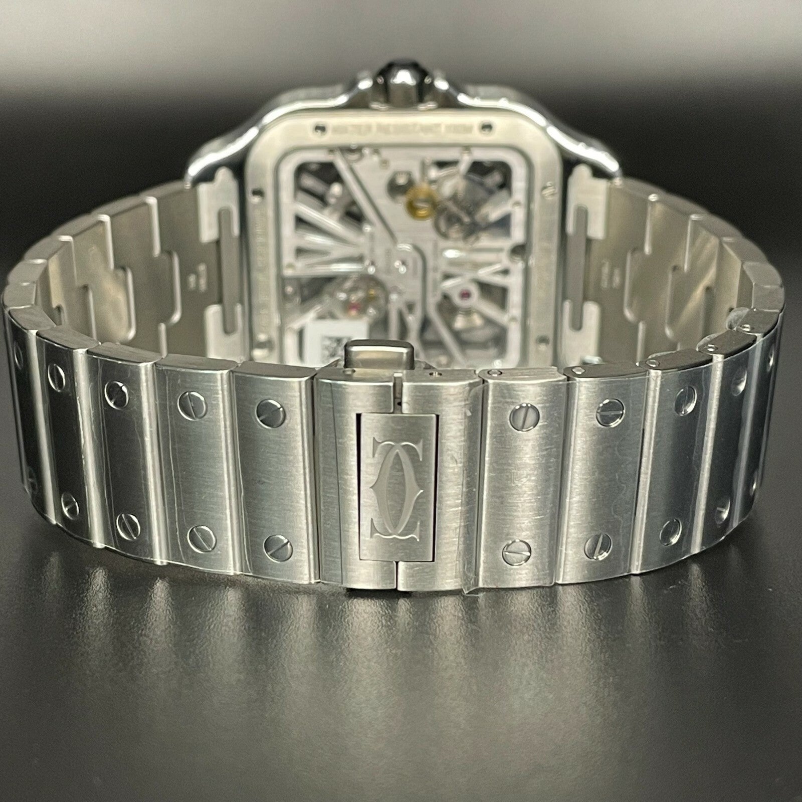 CARTIER SANTOS LARGE SKELETON ICED-OUT CASE ref: WHSA0015