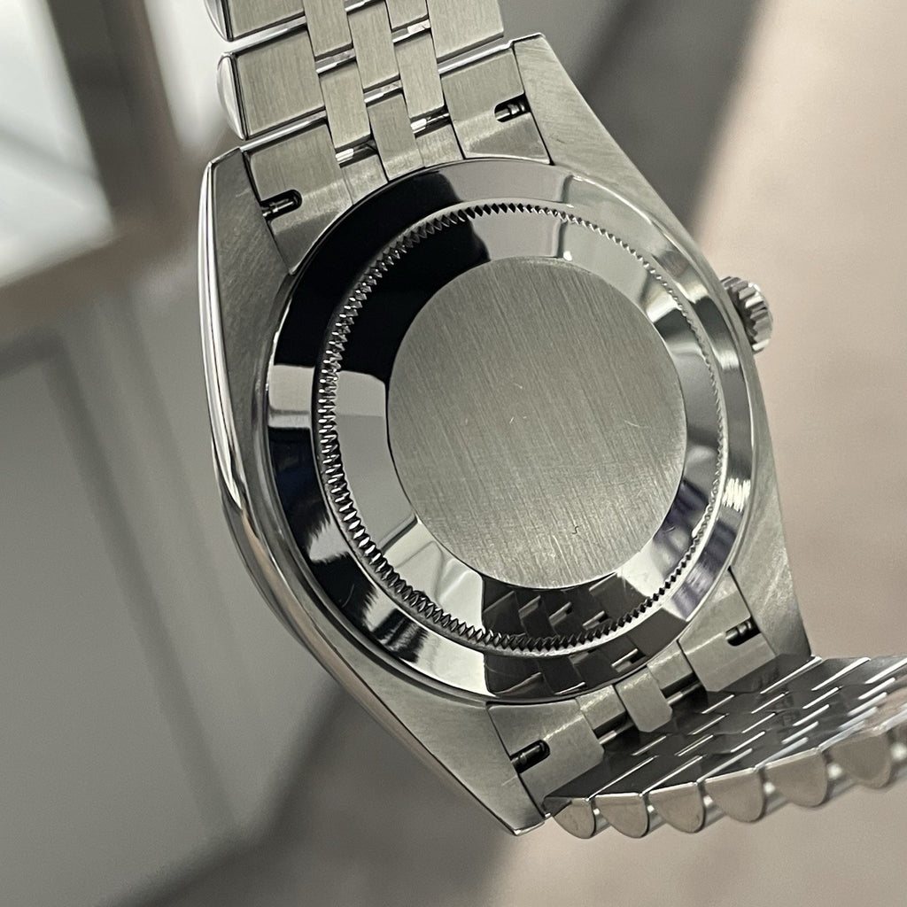 ROLEX DATEJUST 41mm BLUE DIAMOND DIAL STAINLESS JUBILEE FLUTED BEZEL ref: 126334