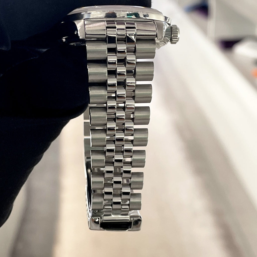 ROLEX DATEJUST 36 PINK DIAMOND DIAL STAINLESS JUBILEE DIAMOND BEZEL ref: 16014