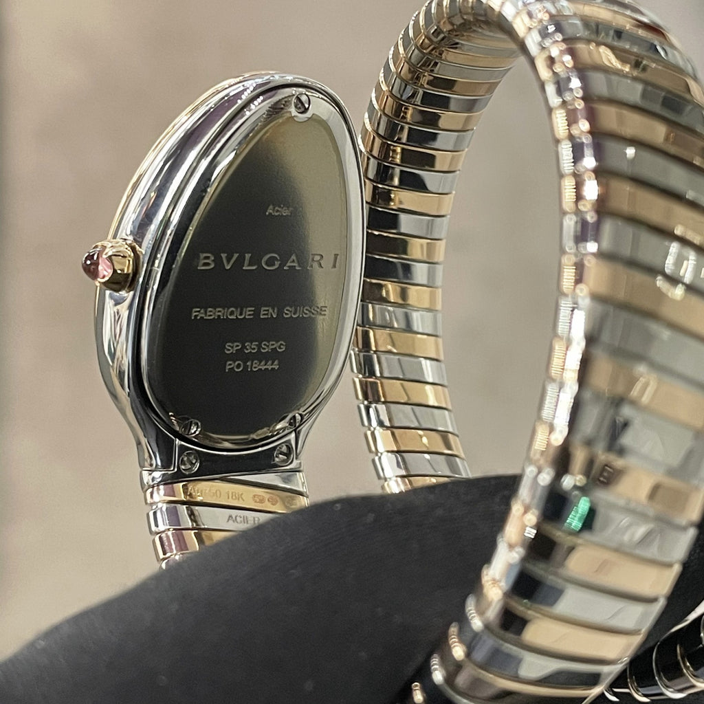 BVLGARI SERPENTI TUBOGAS 35mm GREEN DIAL FACTORY DIAMOND BEZEL ref: 102790