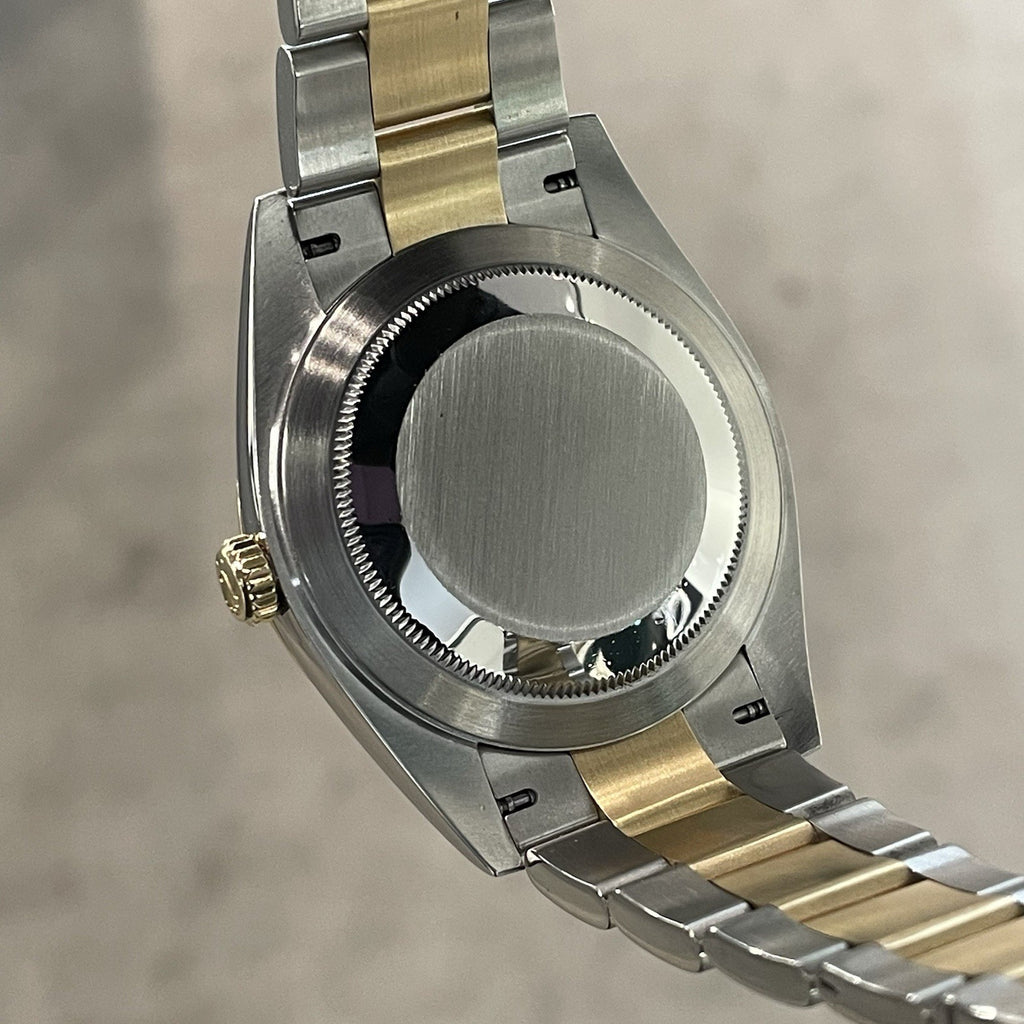 ROLEX DATEJUST 41mm BLACK DIAL YELLOW GOLD STEEL FLUTED BEZEL ref: 126333