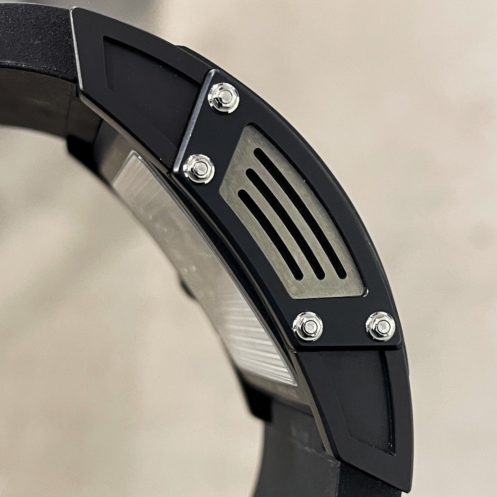 HD3 THREE MINDS 44mm TITANIUM PVD BLACK RUBBER ORANGE NUMBERS LIMITED TO 33 MADE