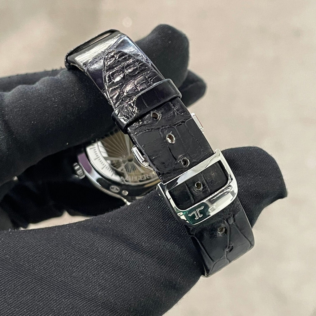 JAEGER-LeCOULTRE RENDEZ-VOUZ 34mm FACTORY DIAMONDS BLACK ALLIGATOR ref: Q3478422