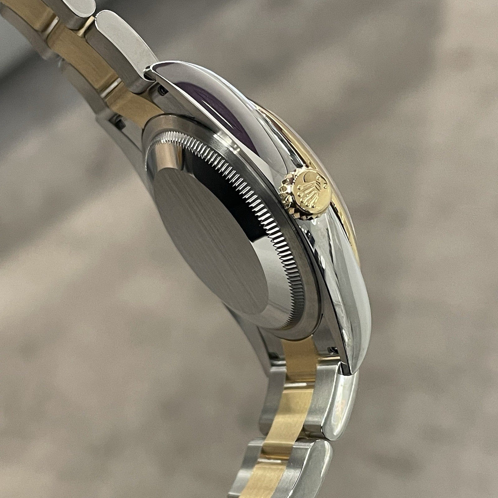 ROLEX DATEJUST 36mm BLACK DIAMOND DIAL YELLOW GOLD OYSTERSTEEL ref: 126203