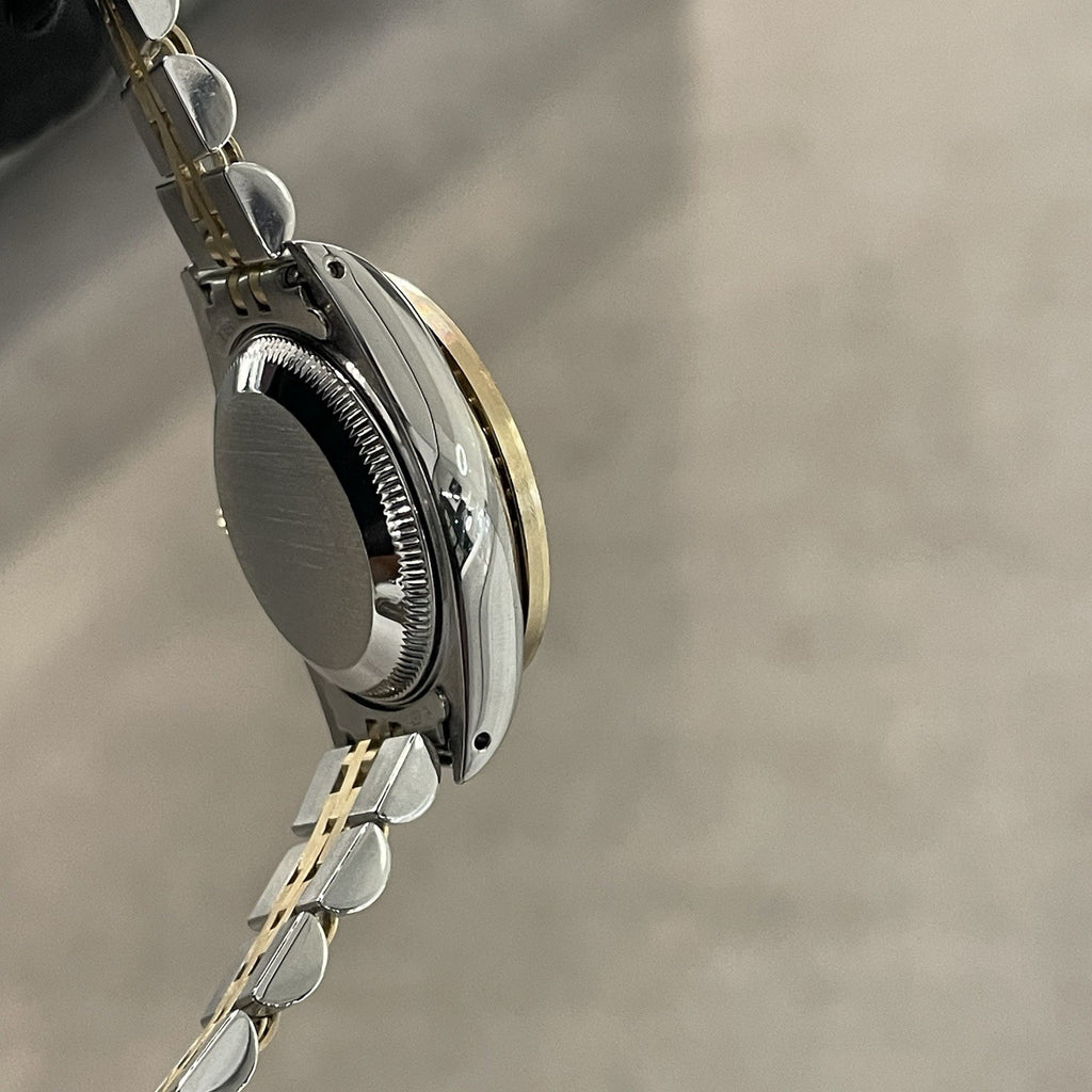 ROLEX LADY-DATEJUST 26mm WHITE ROMAN DIAL DIAMOND BEZEL JUBILEE 2TONE ref: 69173