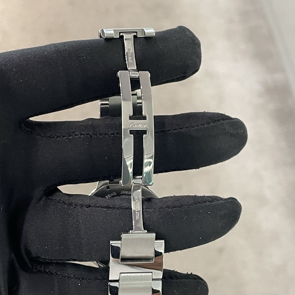 CARTIER BALLON BLEU 36mm SILVER DIAL DIAMOND BEZEL STAINLESS STEEL ref: W6920046