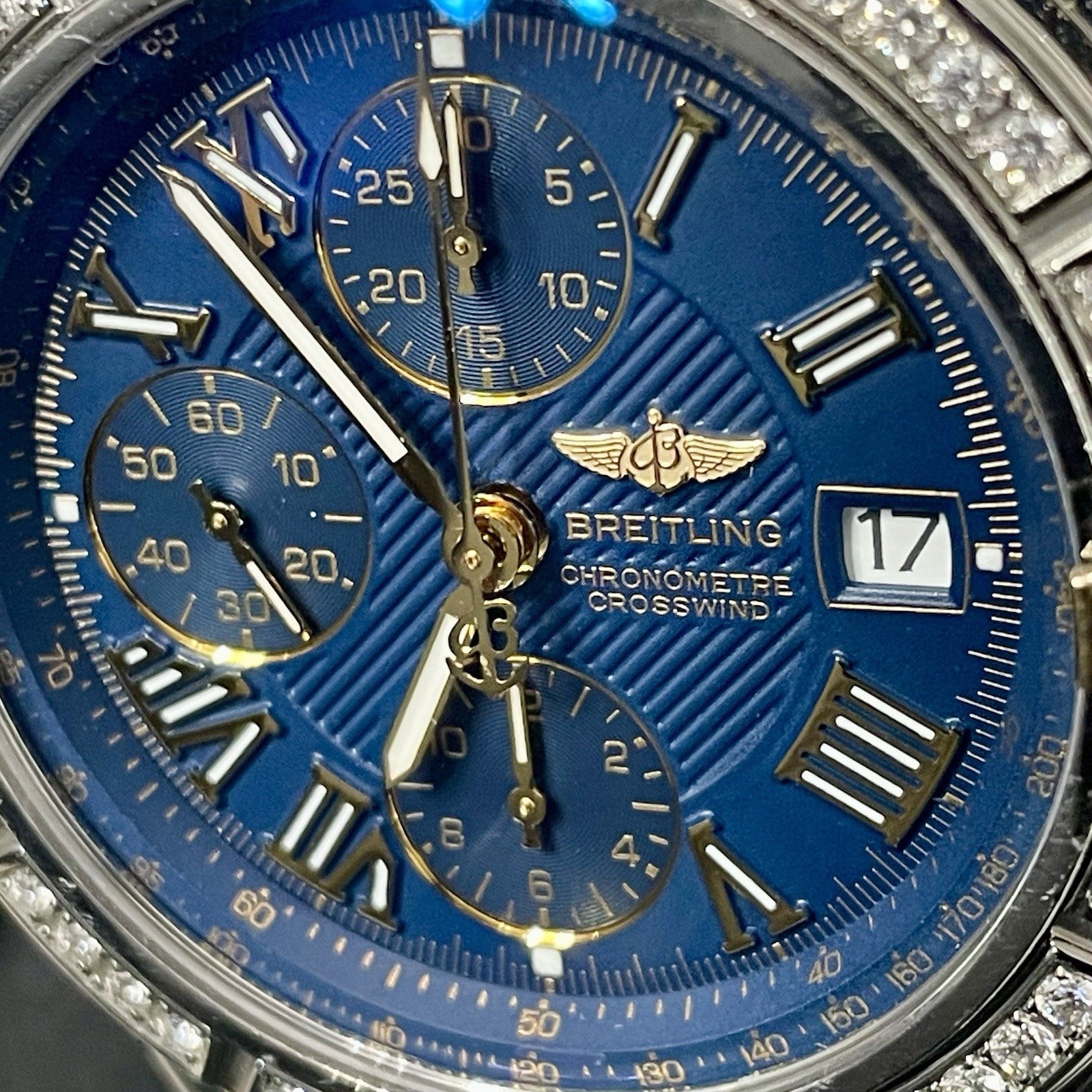 BREITLING CROOSWIND RACING CHRONO 43mm BLUE DIAL YELLOW GOLD STEEL