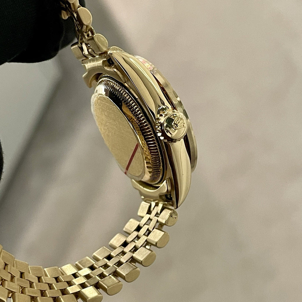 ROLEX DATEJUST 26mm YELLOW GOLD WHITE DIAMOND DIAL DIAMOND CASE ref: 69178