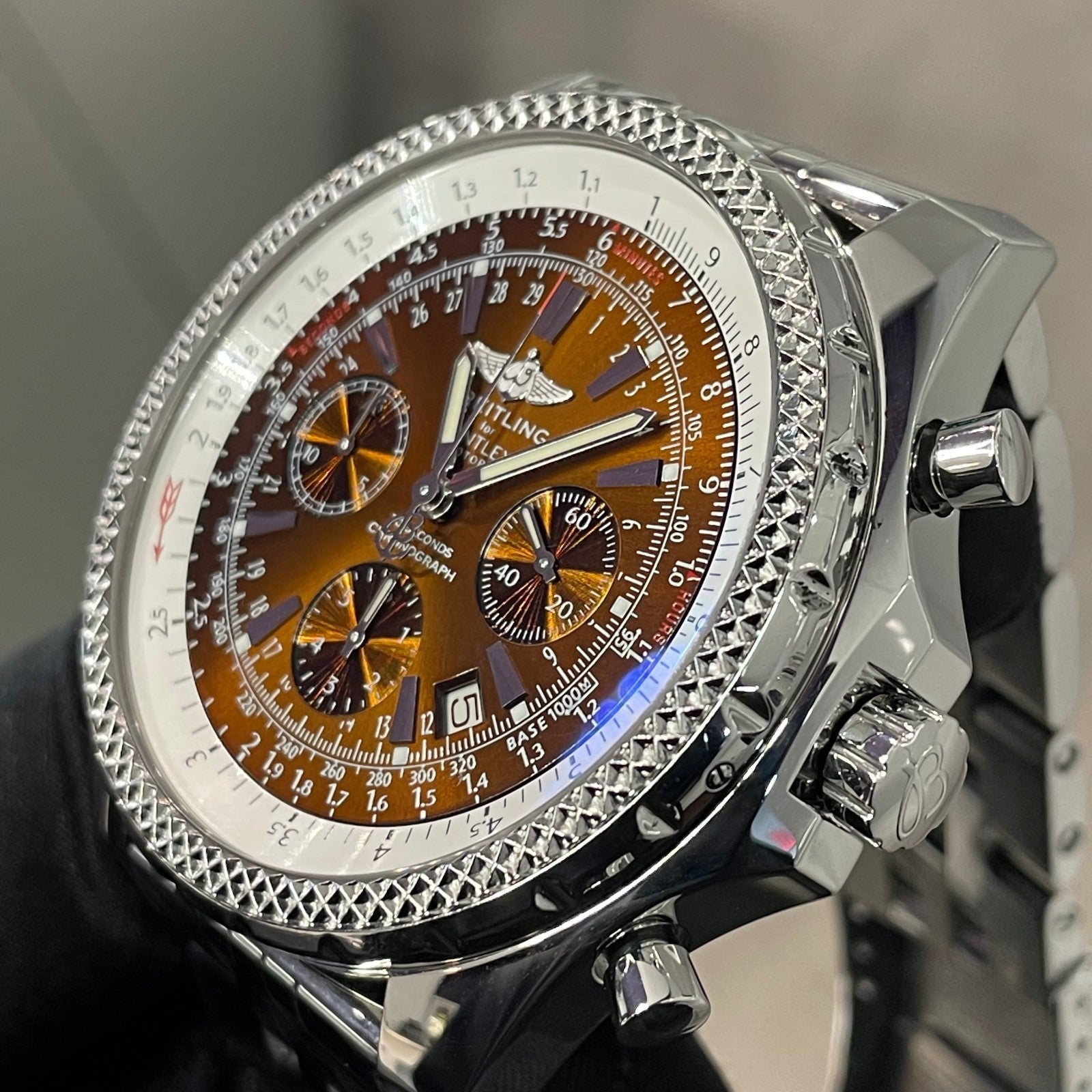 BREITLING BENTLEY MOTORS CHRONOGRAPH 48mm COPPER DIAL STAINLESS ref: A25362