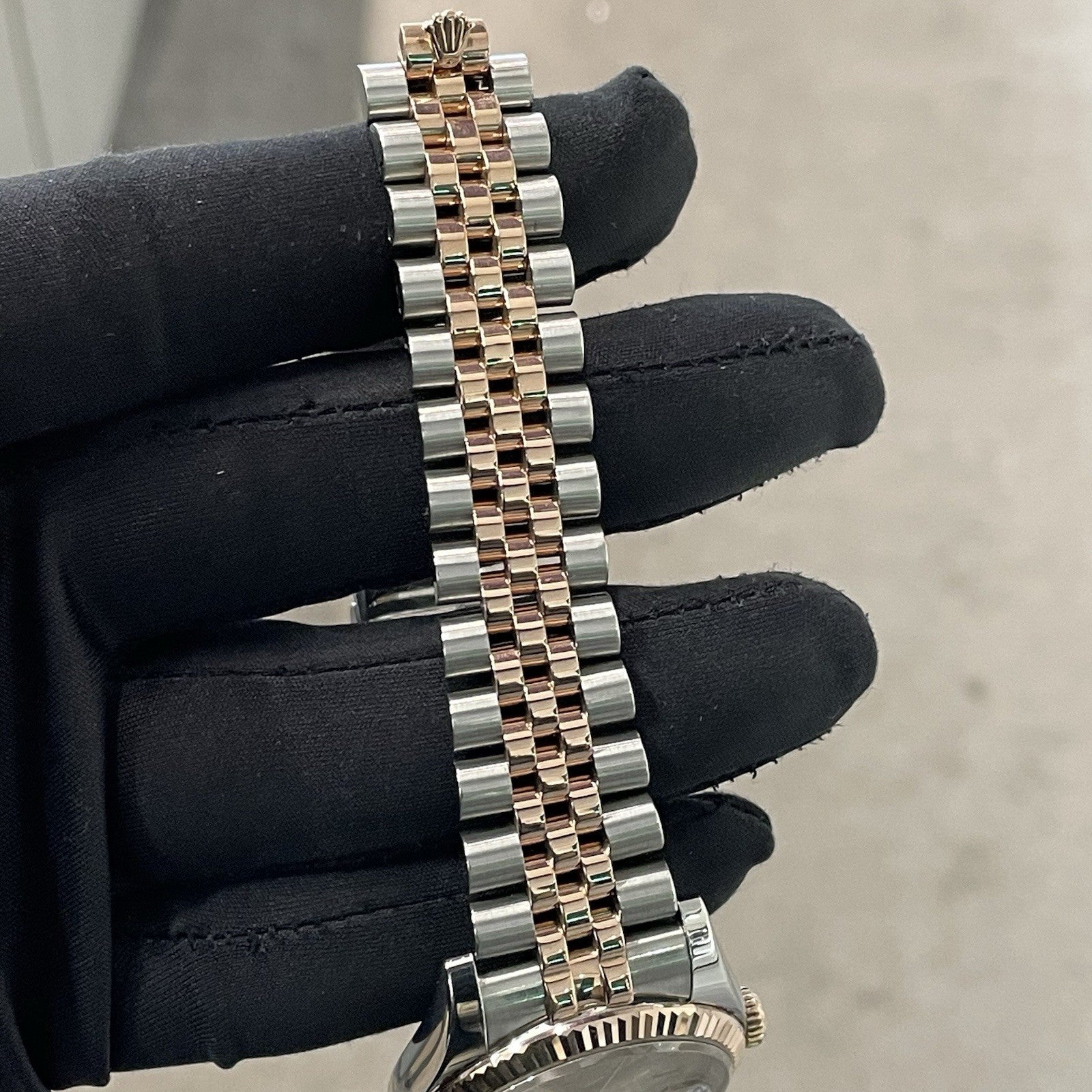 ROLEX DATEJUST 36mm GREY ROMAN ROSE GOLD STAINLESS JUBILEE FLUTED ref: 116231