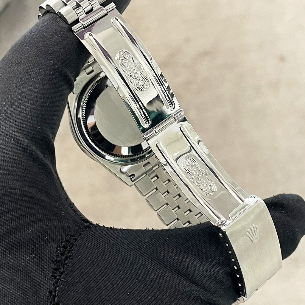 ROLEX DATEJUST 36mm OLIVE GREEN STAINLESS STEEL JUBILEE DIAMOND BEZEL ref: 16234