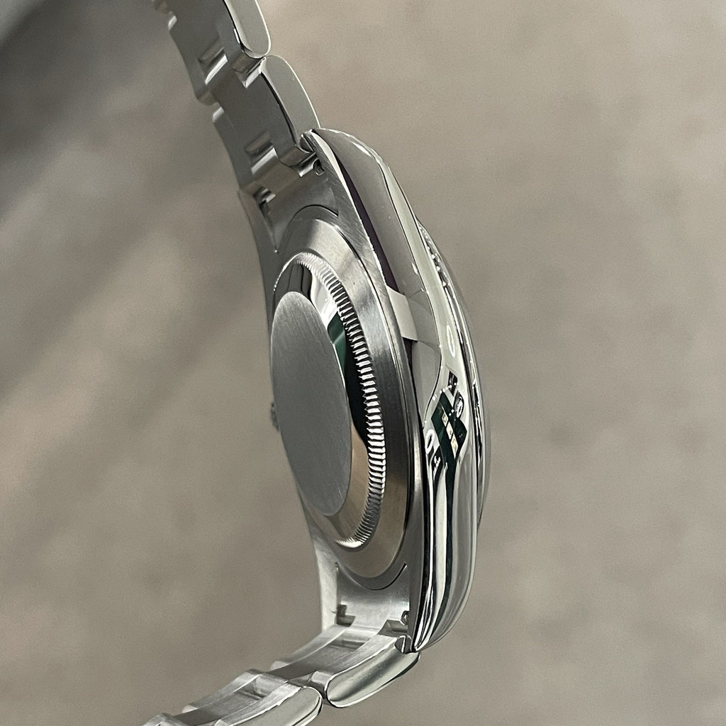 ROLEX DATEJUST 41mm BLUE AZZURO ROMAN DIAL OYSTERSTEEL SMOOTH BEZEL ref: 116300