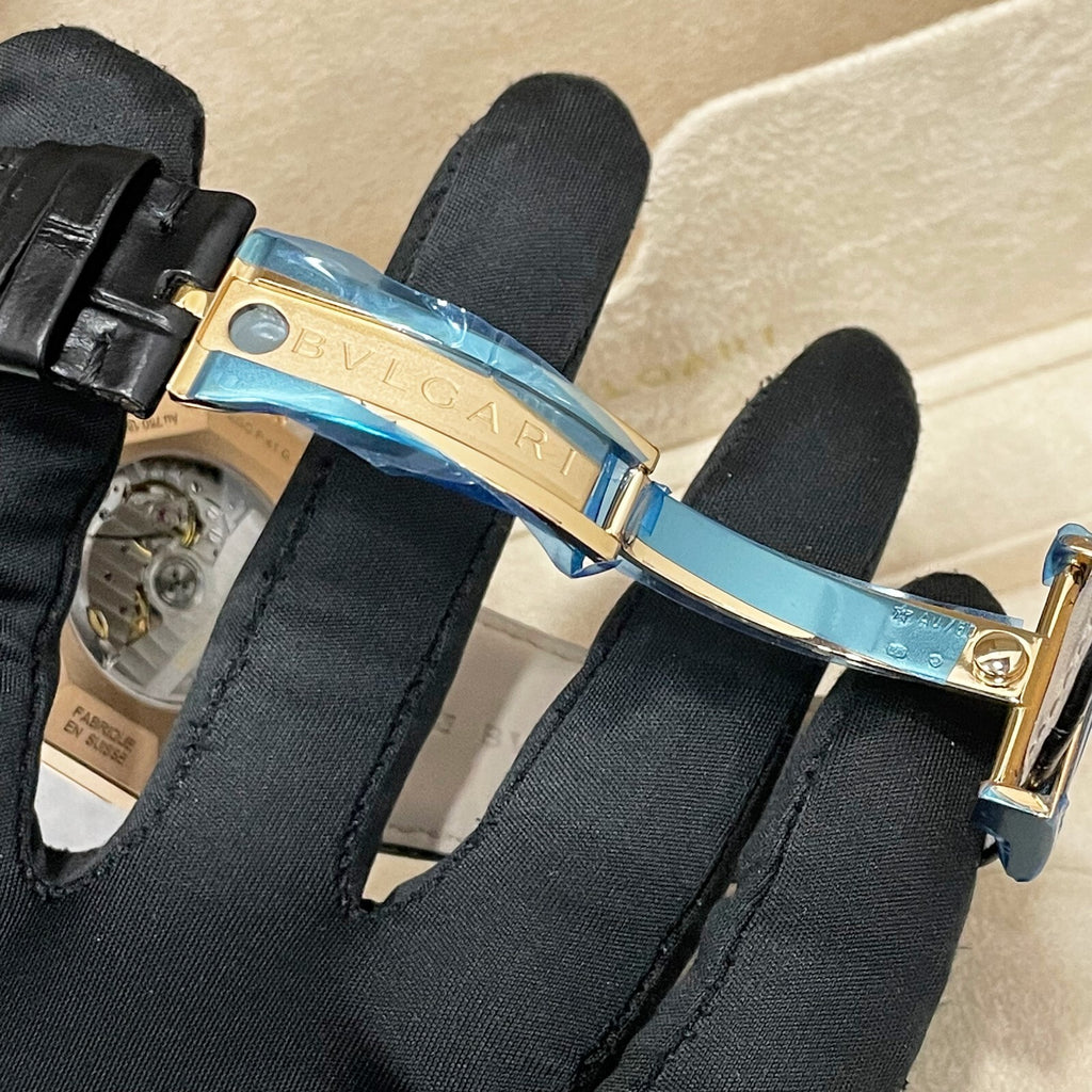 BVLGARI OCTO SOLOTEMPO 41mm ROSE GOLD BLACK DIAL ref: 101963