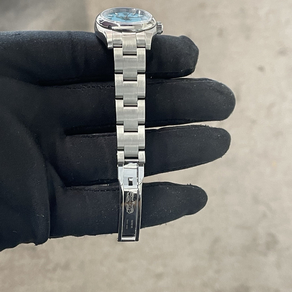 ROLEX OYSTER PERPETUAL 26mm TURQUOISE BLUE DIAL OYSTERSTEEL ref: 176200