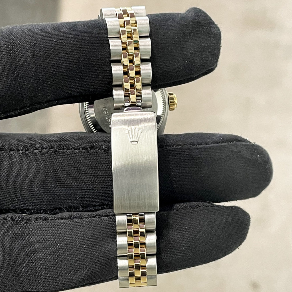 ROLEX LADY-DATEJUST 26mm MOTHER OF PEARL DIAL FLUTED BEZEL JUBILEE ref: 69173