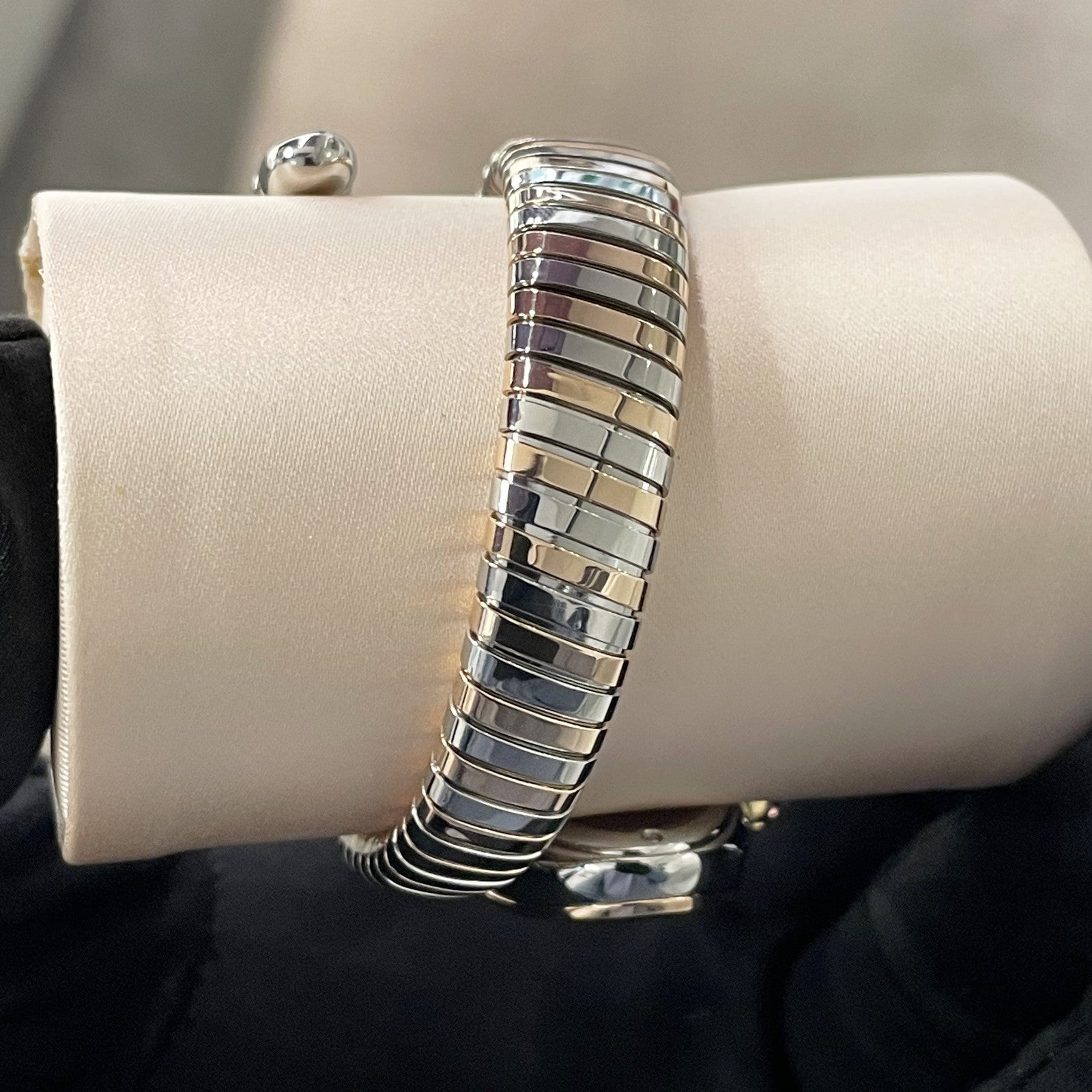 BVLGARI SERPENTI TUBOGAS 35mm GREEN DIAL FACTORY DIAMOND BEZEL ref: 102790