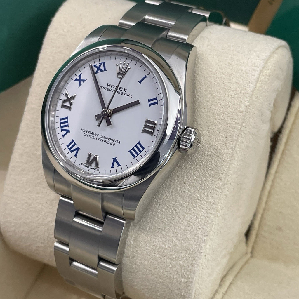 ROLEX OYSTER PERPETUAL 31mm WHITE ROMAN DIAL OYSTERSTEEL ref: 177200
