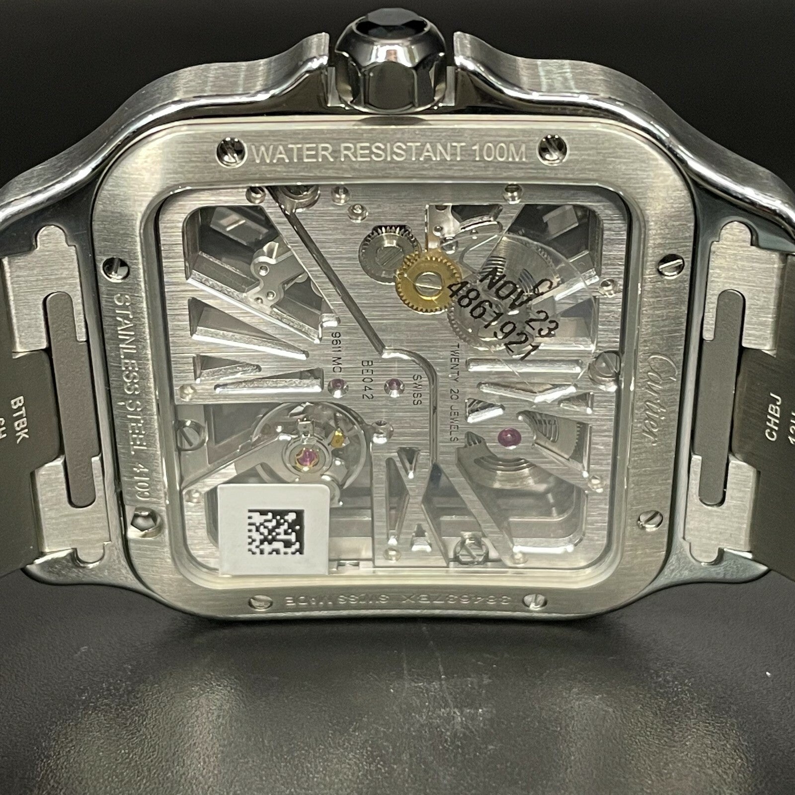 CARTIER SANTOS LARGE SKELETON ICED-OUT CASE ref: WHSA0015