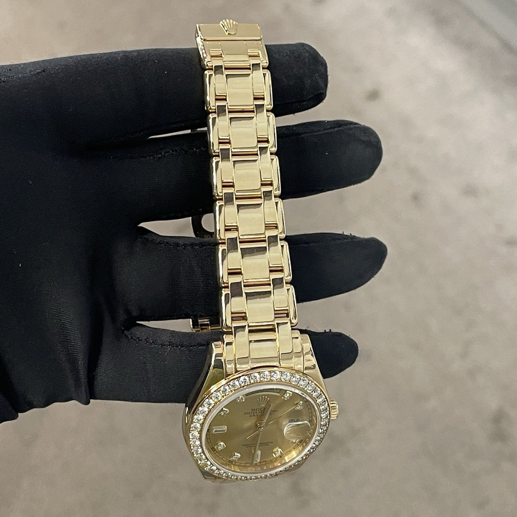 ROLEX DAY-DATE 39mm MASTERPIECE PEARLMASTER FULL FACTORY YELLOW GOLD ref: 18948