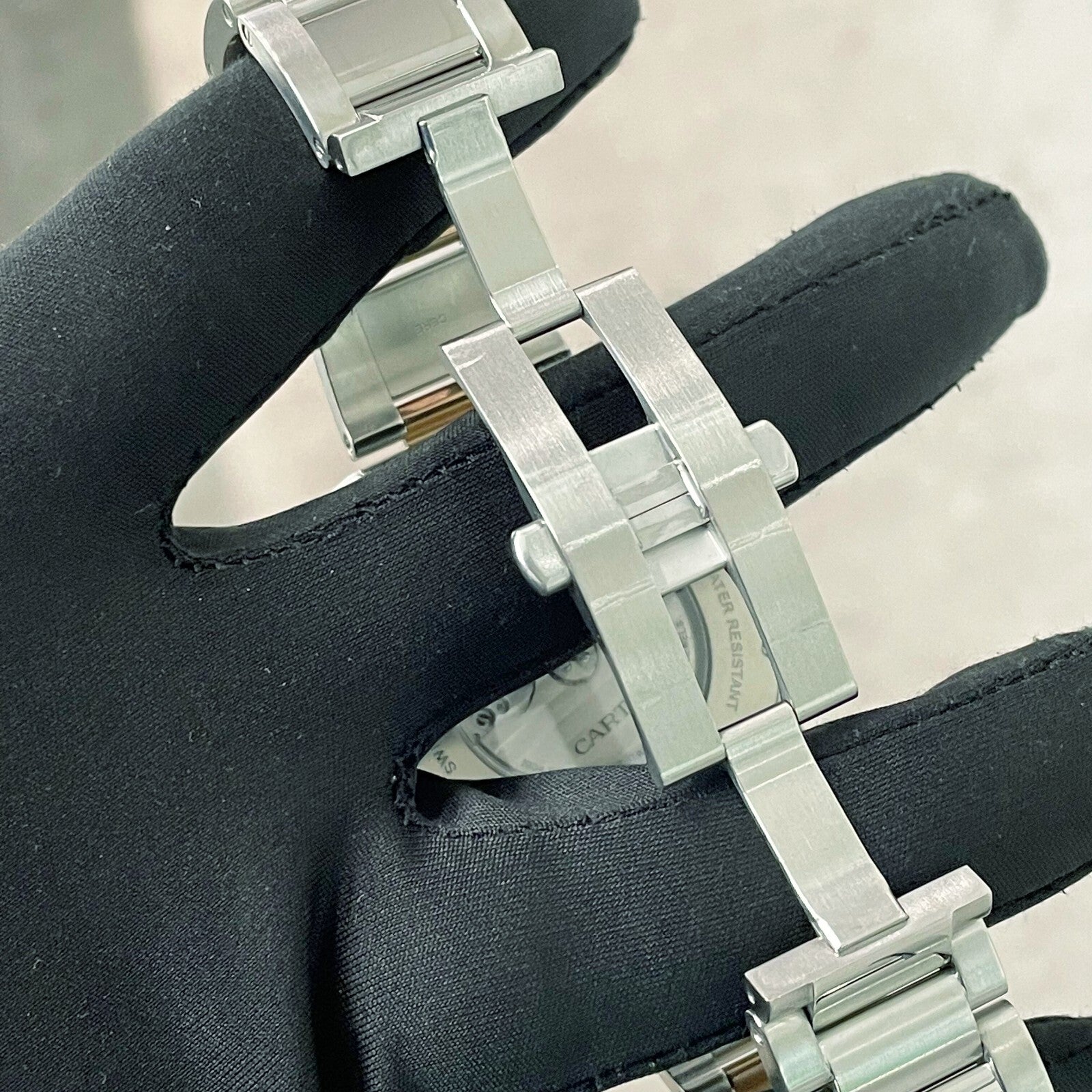 CARTIER CALIBRE 42mm ROSE GOLD STAINLESS DIAMOND BEZEL SILVER DIAL ref: W7100036