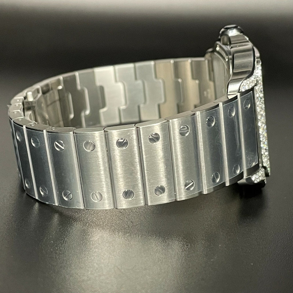CARTIER SANTOS LARGE SKELETON ICED-OUT CASE ref: WHSA0015