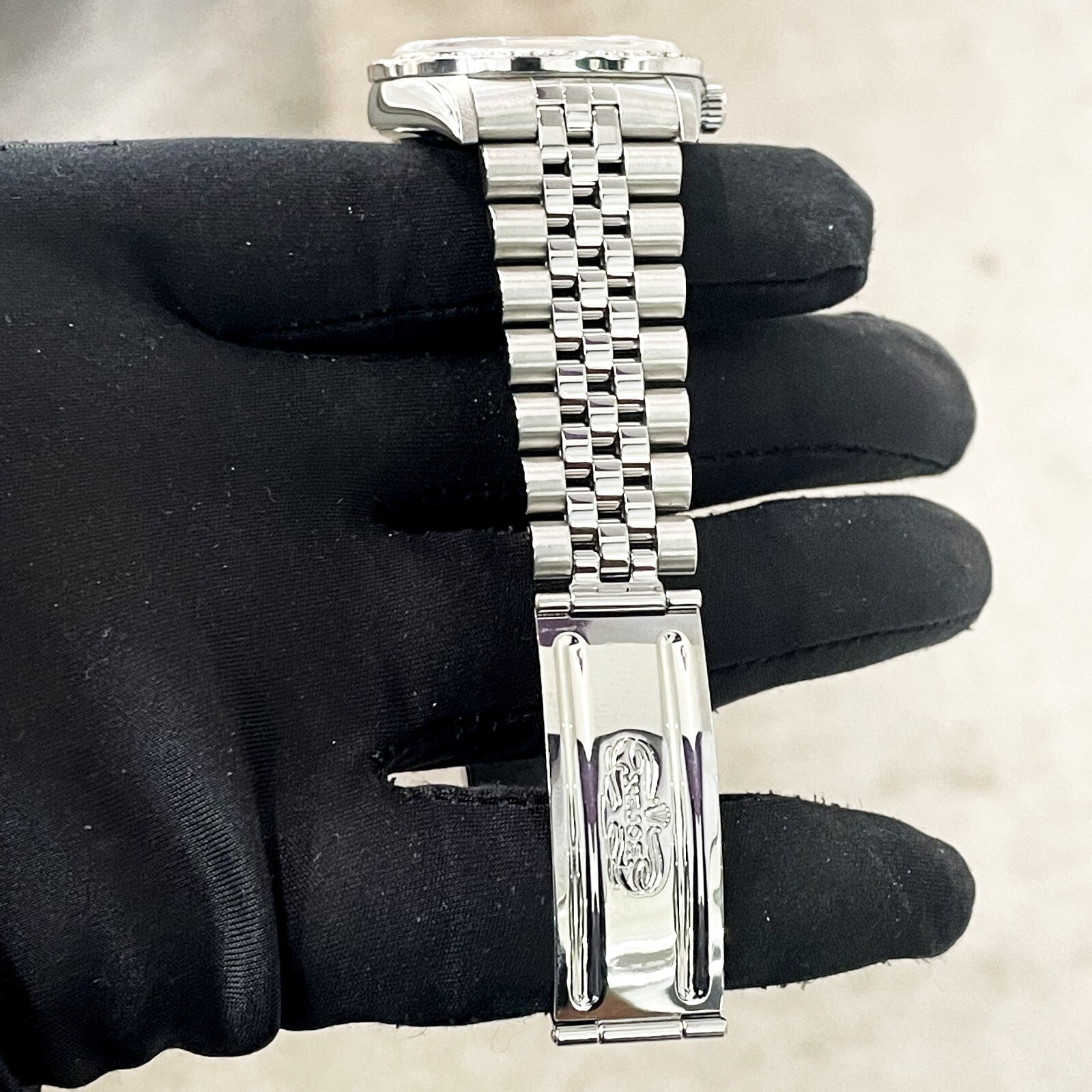 ROLEX DATEJUST 36mm OLIVE GREEN STAINLESS STEEL JUBILEE DIAMOND BEZEL ref: 16234