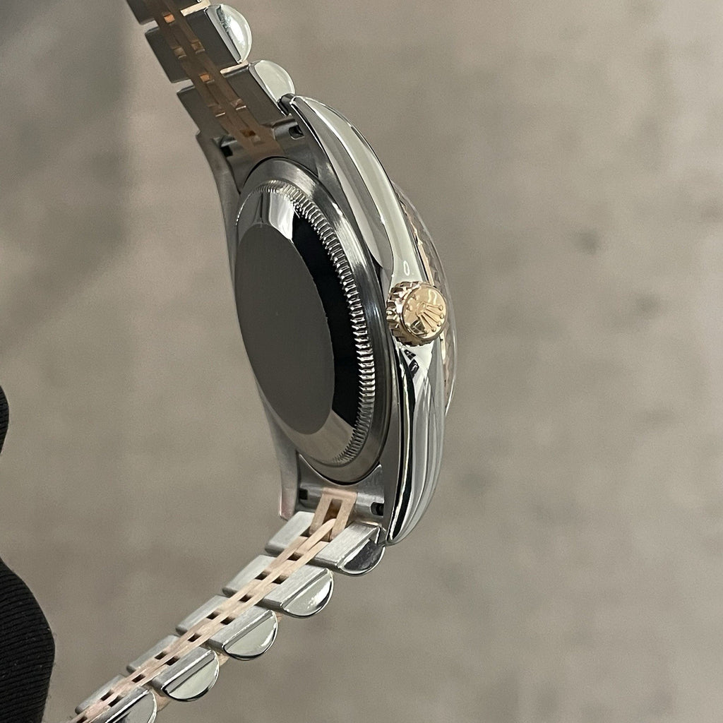 ROLEX DATEJUST 36mm WHITE DIAL ROSE GOLD STAINLESS JUBILEE ref: 116231