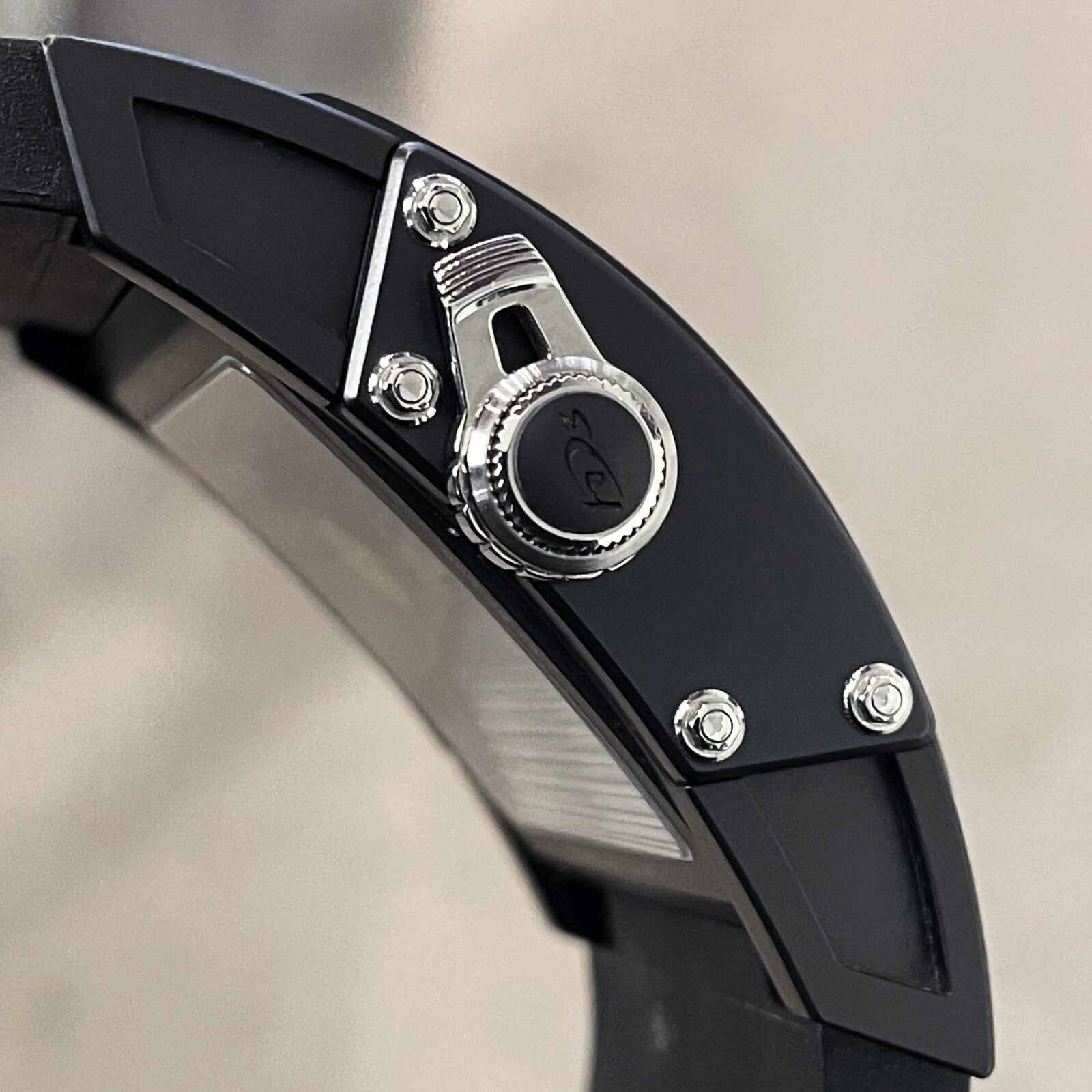 HD3 THREE MINDS 44mm TITANIUM PVD BLACK RUBBER ORANGE NUMBERS LIMITED TO 33 MADE