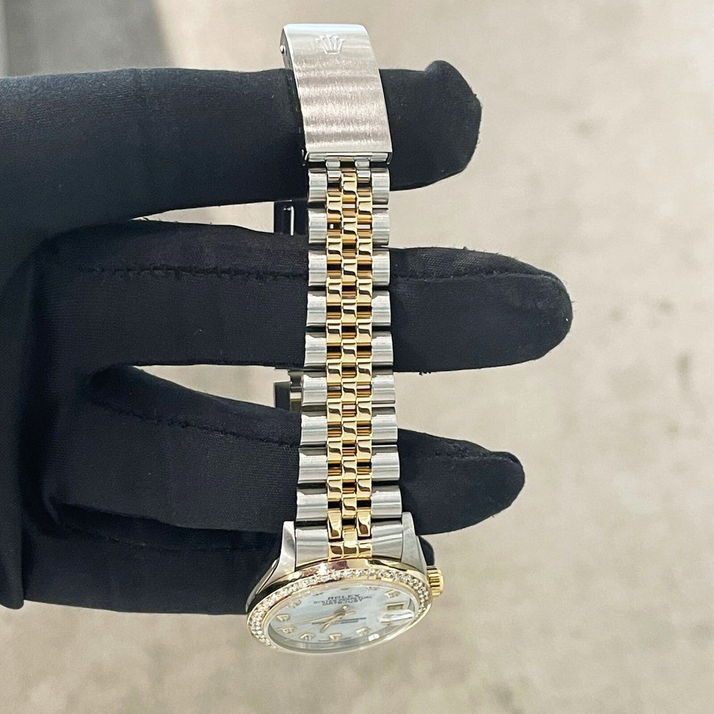 ROLEX DATEJUST 31mm MOTHER OF PEARL 2-TONE JUBILEE DIAMOND BEZEL ref: 68273