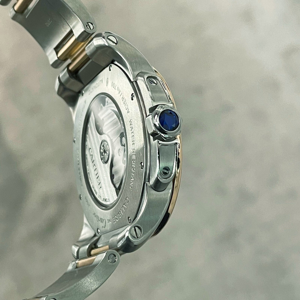 CARTIER CALIBRE 42mm ROSE GOLD STAINLESS DIAMOND BEZEL SILVER DIAL ref: W7100036