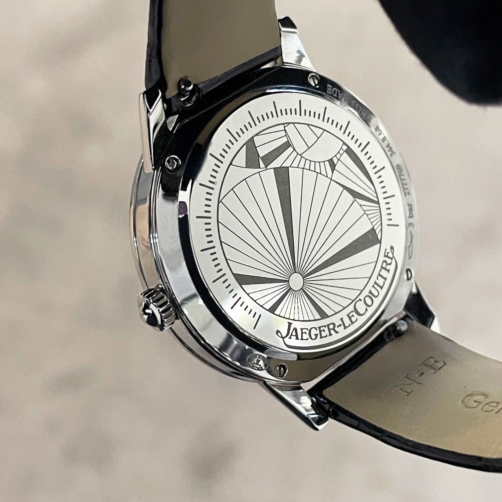 JAEGER-LeCOULTRE RENDEZ-VOUZ 34mm FACTORY DIAMONDS BLACK ALLIGATOR ref: Q3478422